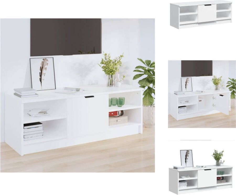 VidaXL Tv-kast Tv-kasten Tv-meubel Met LED-verlichting Tv-meubel 102x35 5x36 5 cm bewerkt hout wit