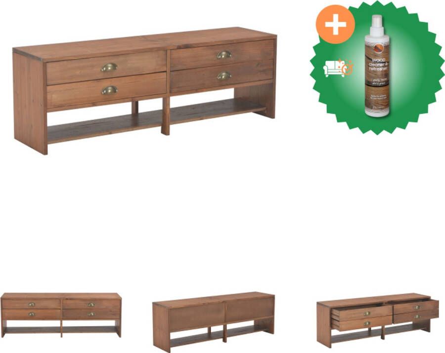 VidaXL Tv-kast Classic s Tv-meubel 120 x 30 x 40 cm Bruin hout Kast Inclusief Houtreiniger en verfrisser