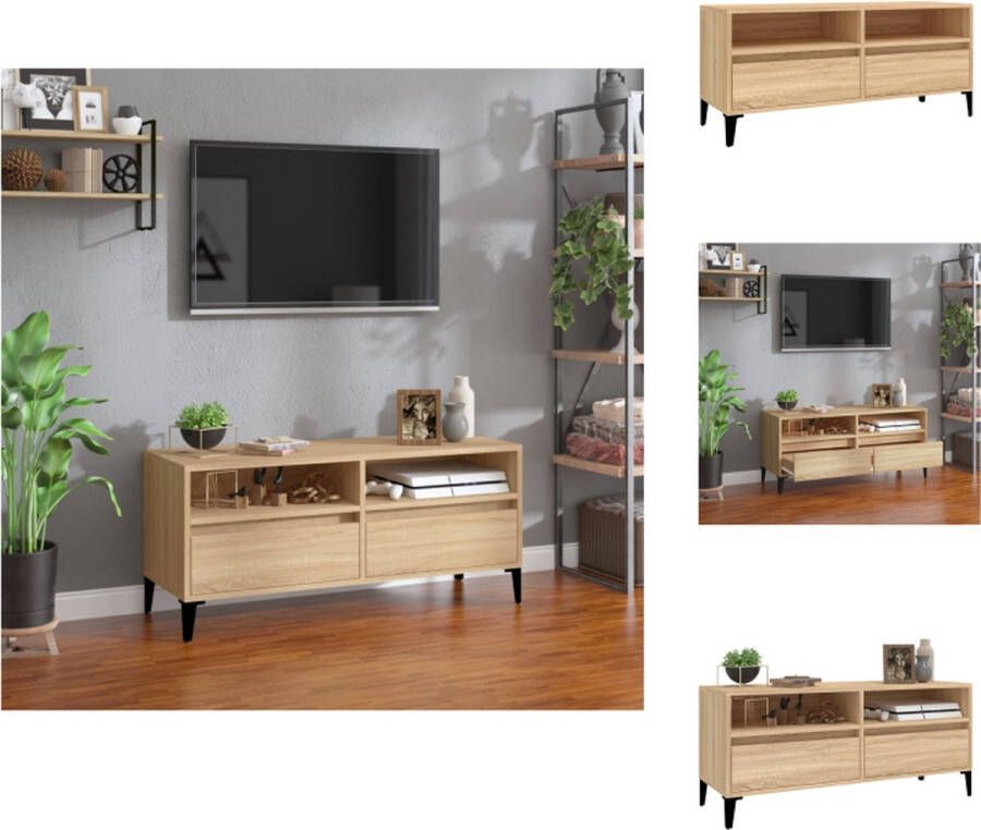 VidaXL TV-kast Classic Sonoma Eiken 100 x 34.5 x 44.5 cm Duurzaam hout Veel opbergruimte Kast