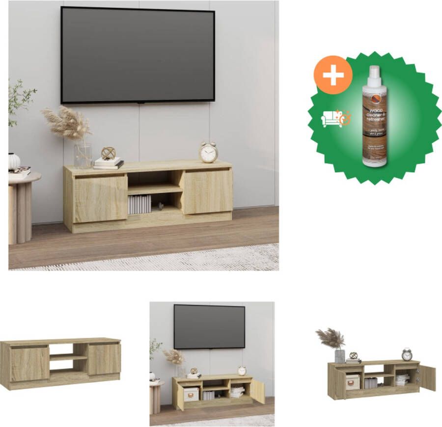 VidaXL Tv-kast Classic Sonoma Eiken 102x30x36cm Stevig houten meubel Kast Inclusief Houtreiniger en verfrisser