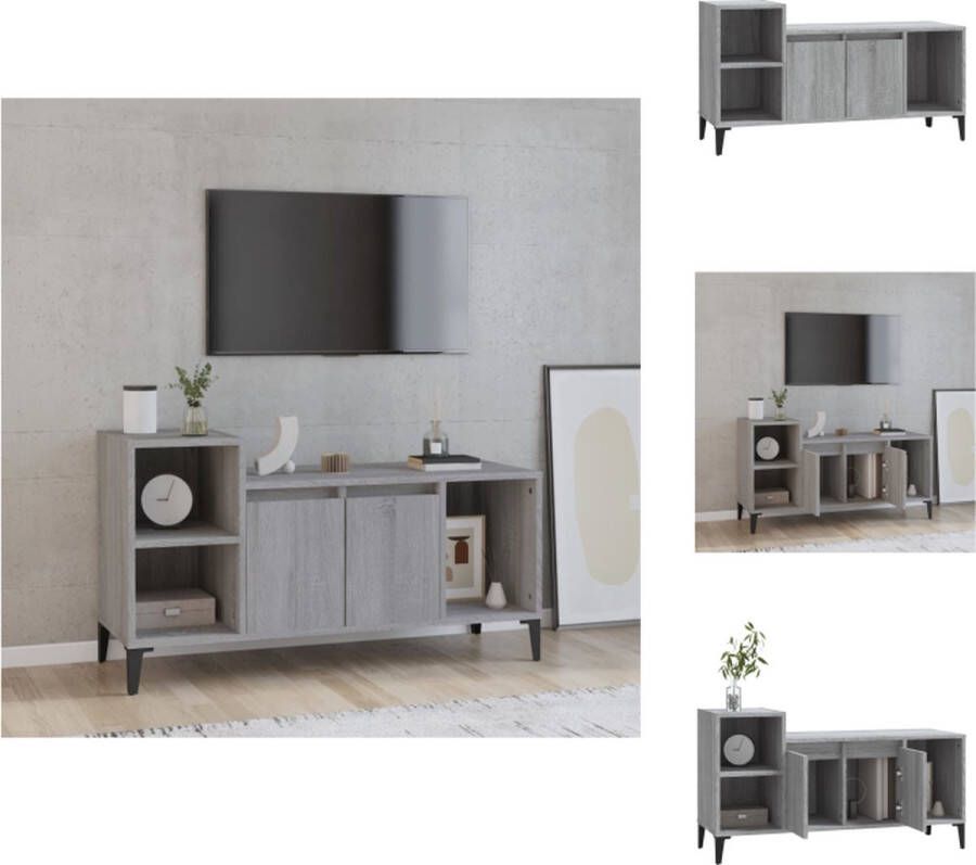 VidaXL Tv-kast Classic Tv-meubel 100 x 35 x 55 cm Grijs sonoma eiken Kast