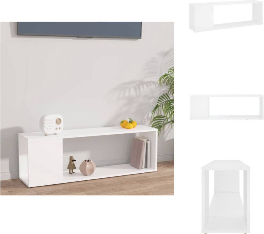 VidaXL Tv-meubel Tv-meubels Tv Meubel Tv Meubels Tv-meubel 100x24x32 cm bewerkt hout wit - Foto 2