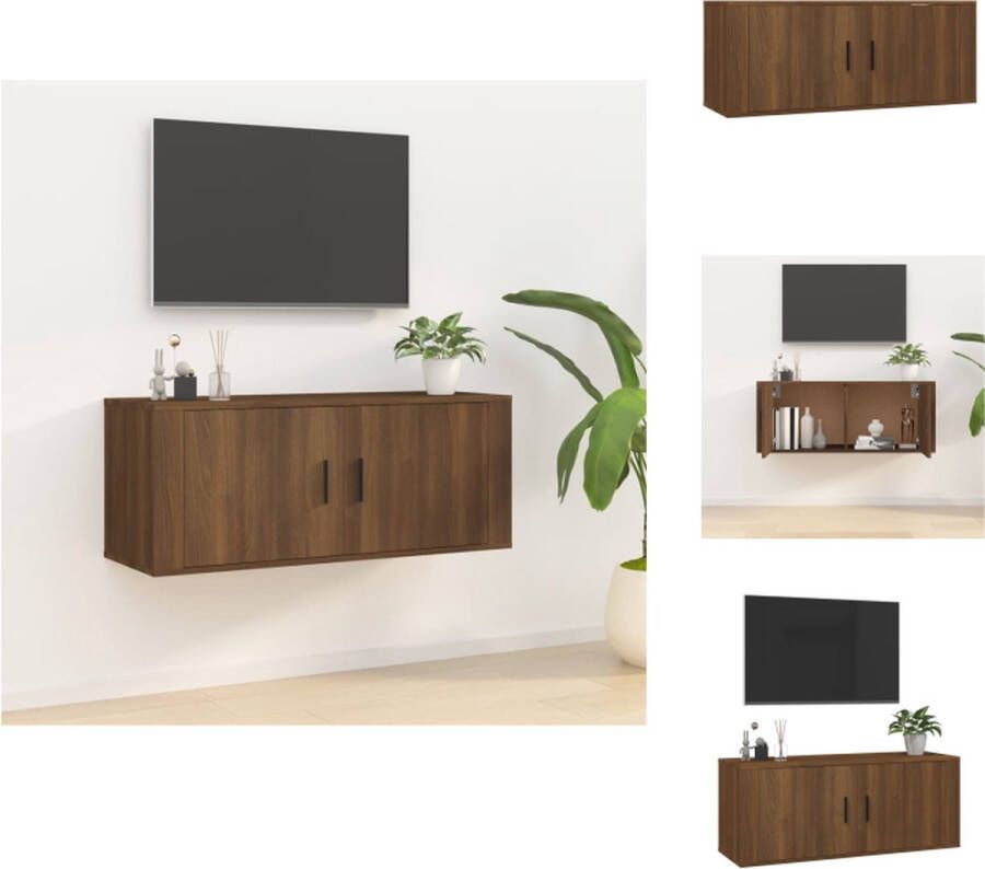 VidaXL Tv-kast Tv-kasten Tv-wandmeubel Televisiekast Tv-wandmeubel 100x34-5x40 cm bruineikenkleurig