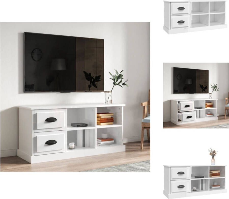 VidaXL Tv-kast Tv-kasten Tv-meubel Hifi-meubel Tv-meubel 102x35 5x47 5 cm bewerkt hout hoogglans wit