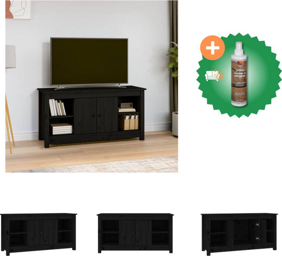 VidaXL Tv-kast Sage Tv-kast 103 x 36.5 x 52 cm Massief grenenhout Kast Inclusief Houtreiniger en verfrisser - Foto 2