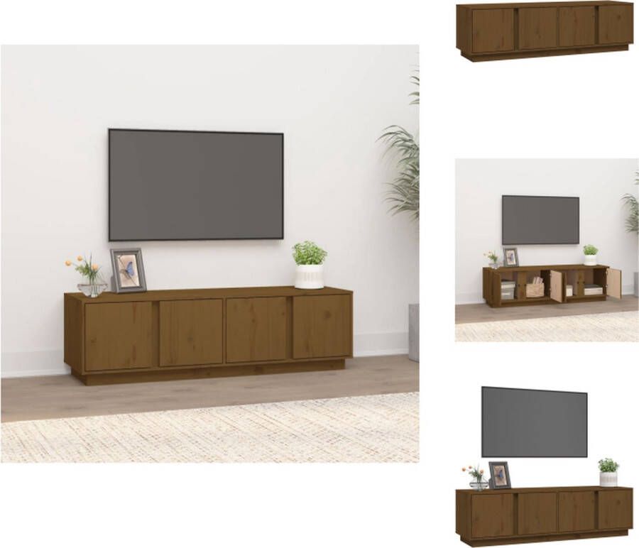 VidaXL Tv Kast Tv Kasten Tv Meubel Tv Meubels Tv-meubel 140x40x40 cm massief grenenhout honingbruin