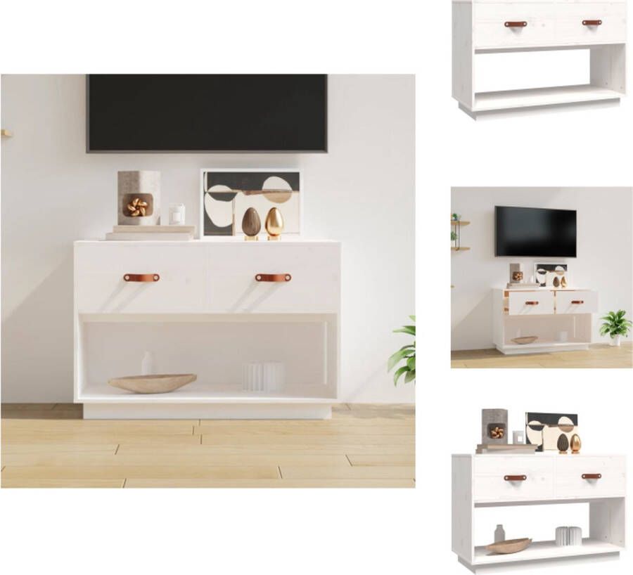 VidaXL Tv-meubel Tv-meubels Tv Standplaats Tv Unit Tv-meubel 90x40x60 cm massief grenenhout wit