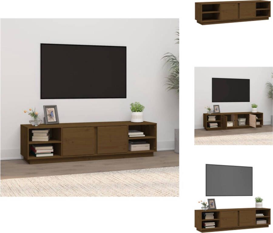 VidaXL -Tv-meubel-156x40x40-cm-massief-grenenhout-honingbruin