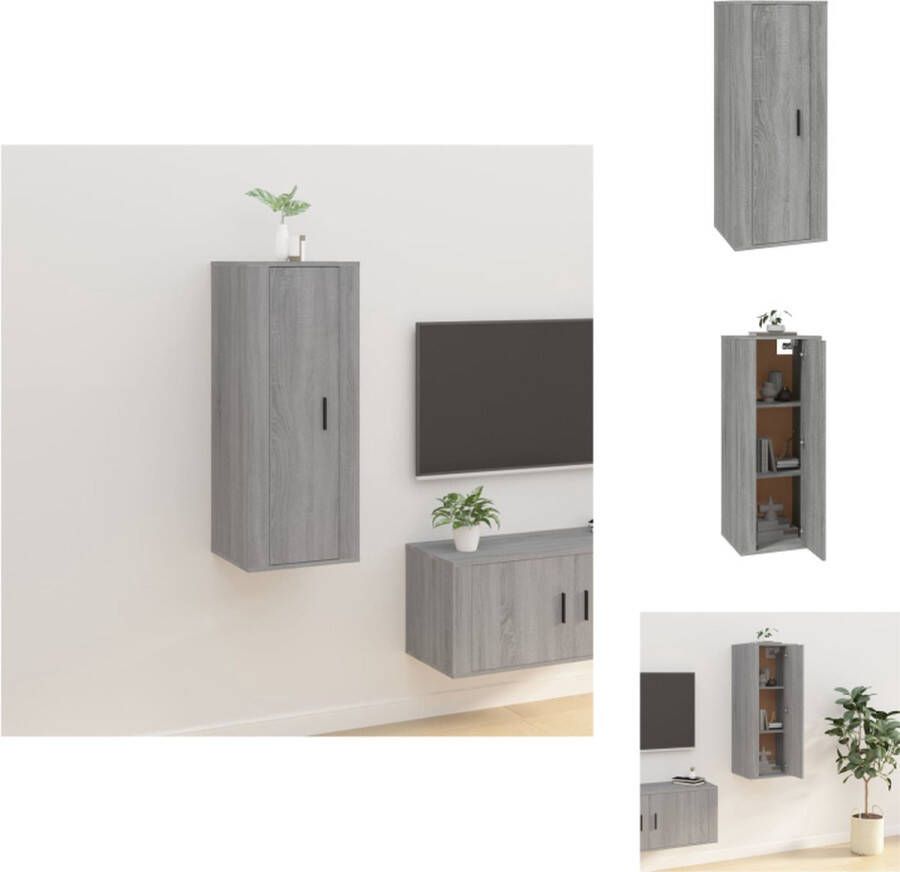 VidaXL TV-Kast Grijs Sonoma Eiken Wandgemonteerd 40 x 34.5 x 100 cm Bewerkt Hout Kast