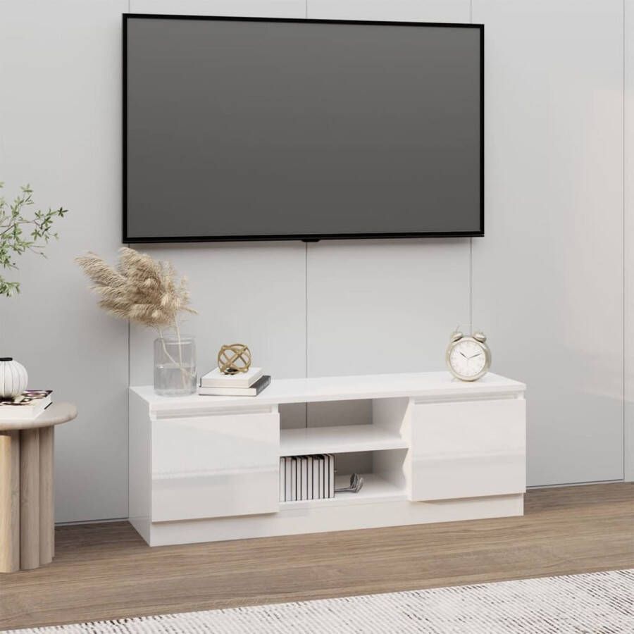 VidaXL Tv-kast Hoogglans wit 102 x 30 x 36 cm Klassiek design Kast