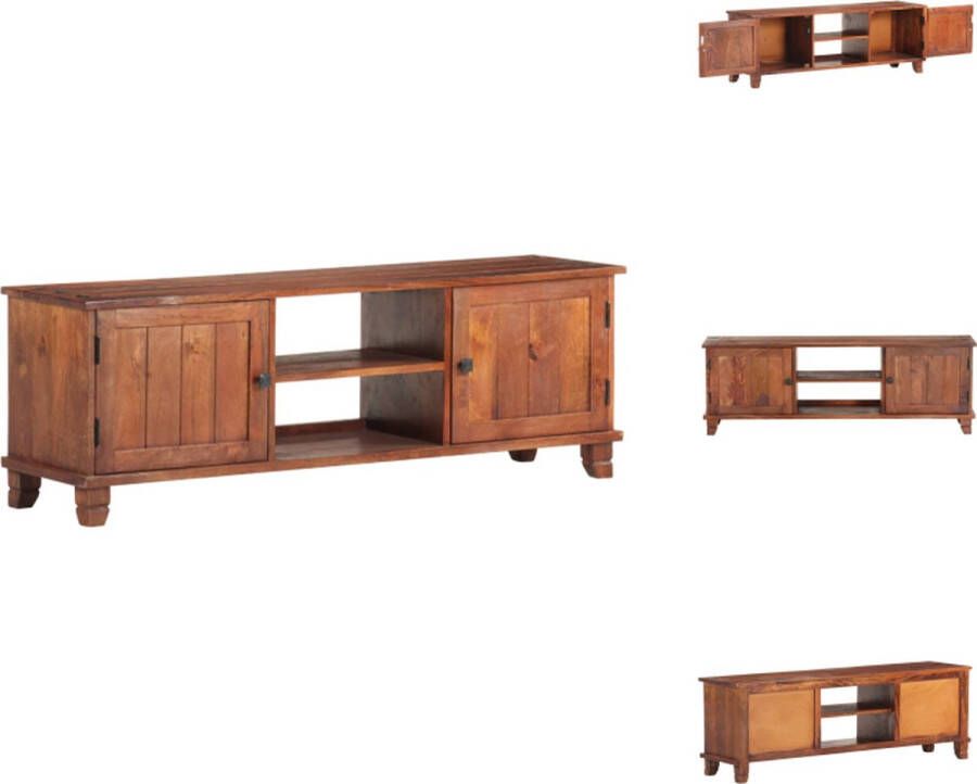 VidaXL Tv-meubel Tv-meubels Tv-meubelen Tv-meubilair Tv-meubel 120x30x41 cm massief acaciahout honingbruin