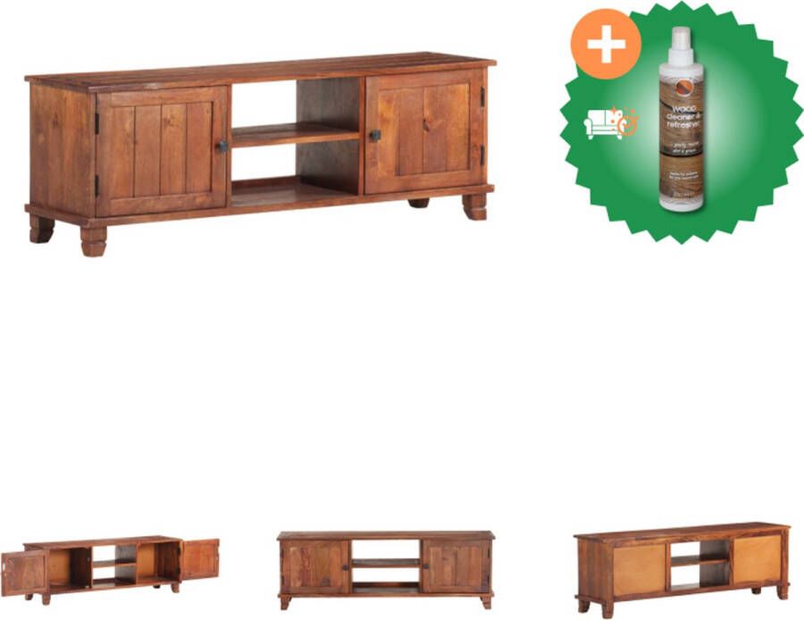 VidaXL TV-kast Houten tv-kast 120 x 30 x 41 cm Ken- Massief acaciahout Kast Inclusief Houtreiniger en verfrisser