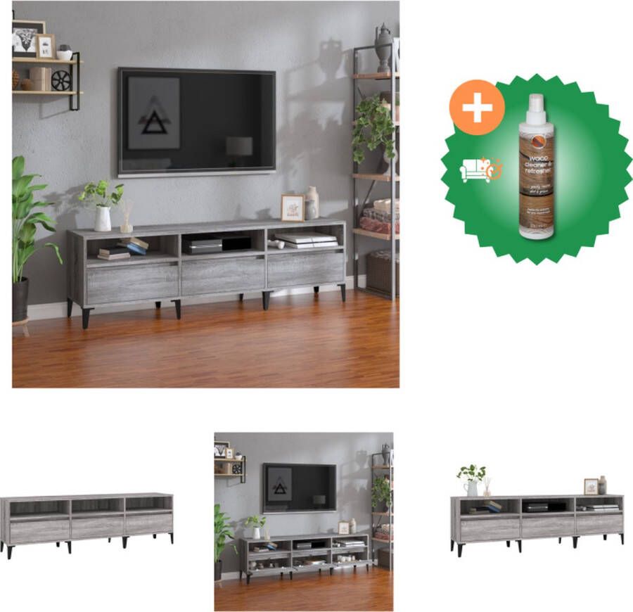 VidaXL TV-meubel Sonoma eiken 150 x 30 x 44.5 cm opbergruimte en stabiel tafelblad Kast Inclusief Houtreiniger en verfrisser - Foto 2