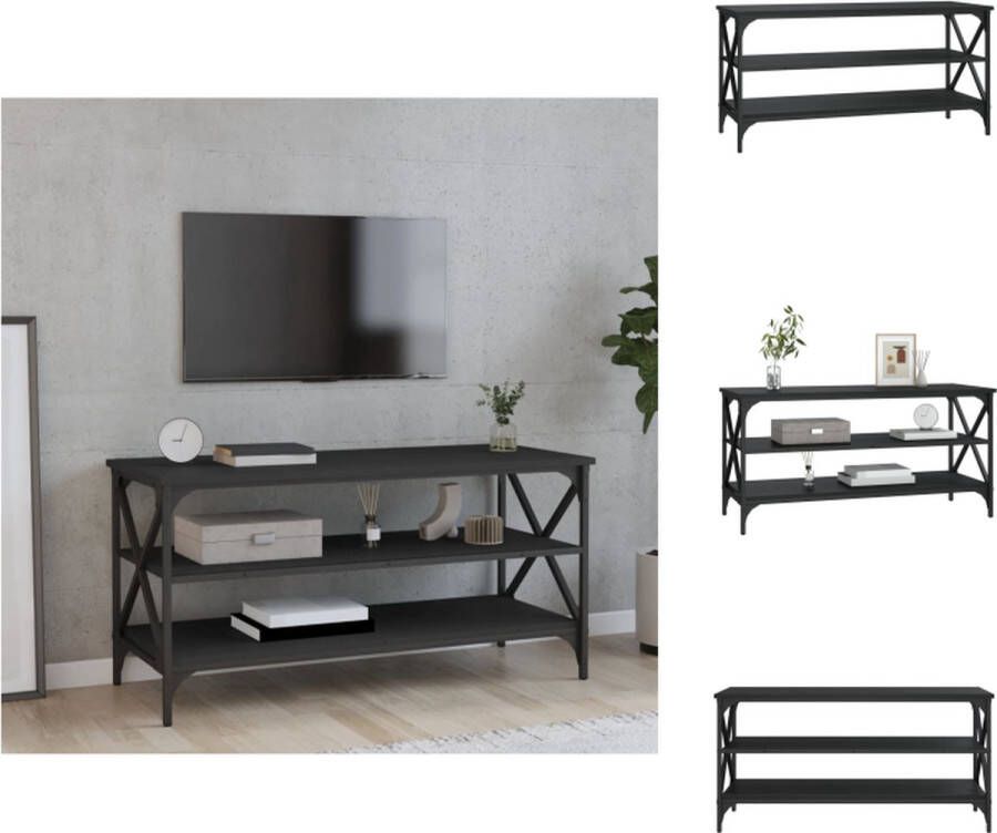 VidaXL Tv-kast Tv-kasten Tv-meubel Hifi-meubel Tv-meubel 100x40x50 cm bewerkt hout zwart
