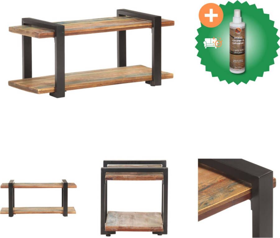 VidaXL TV-kast Industriële Stijl 90x40x40 cm Gerecycled Hout Meerkleurig Montage vereist Kast Inclusief Houtreiniger en verfrisser