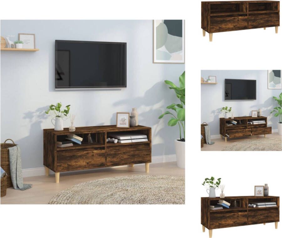 vidaXL TV-kast klassiek 100 x 34.5 x 44.5 cm gerookt eiken Kast