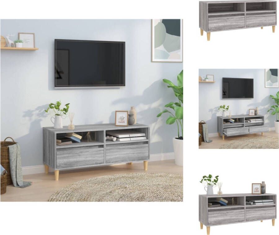 VidaXL TV-Kast Klassiek 100x34.5x44.5 cm Grijs Sonoma Eiken Kast