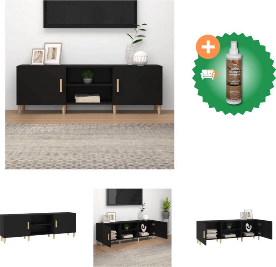 VidaXL Televisiekast Tv-meubel 150 x 30 x 50 cm Zwart Kast Inclusief Houtreiniger en verfrisser - Foto 2