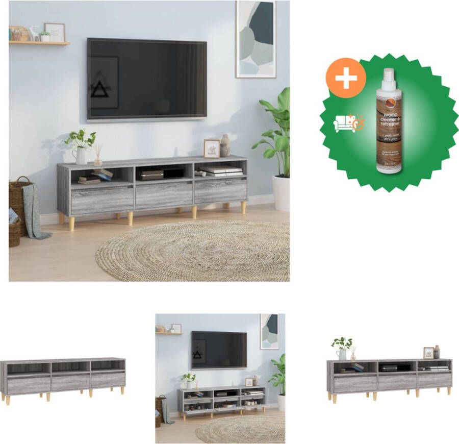 VidaXL TV-meubel Sonoma eiken 150 x 30 x 44.5 cm opbergruimte en stabiel tafelblad Kast Inclusief Houtreiniger en verfrisser