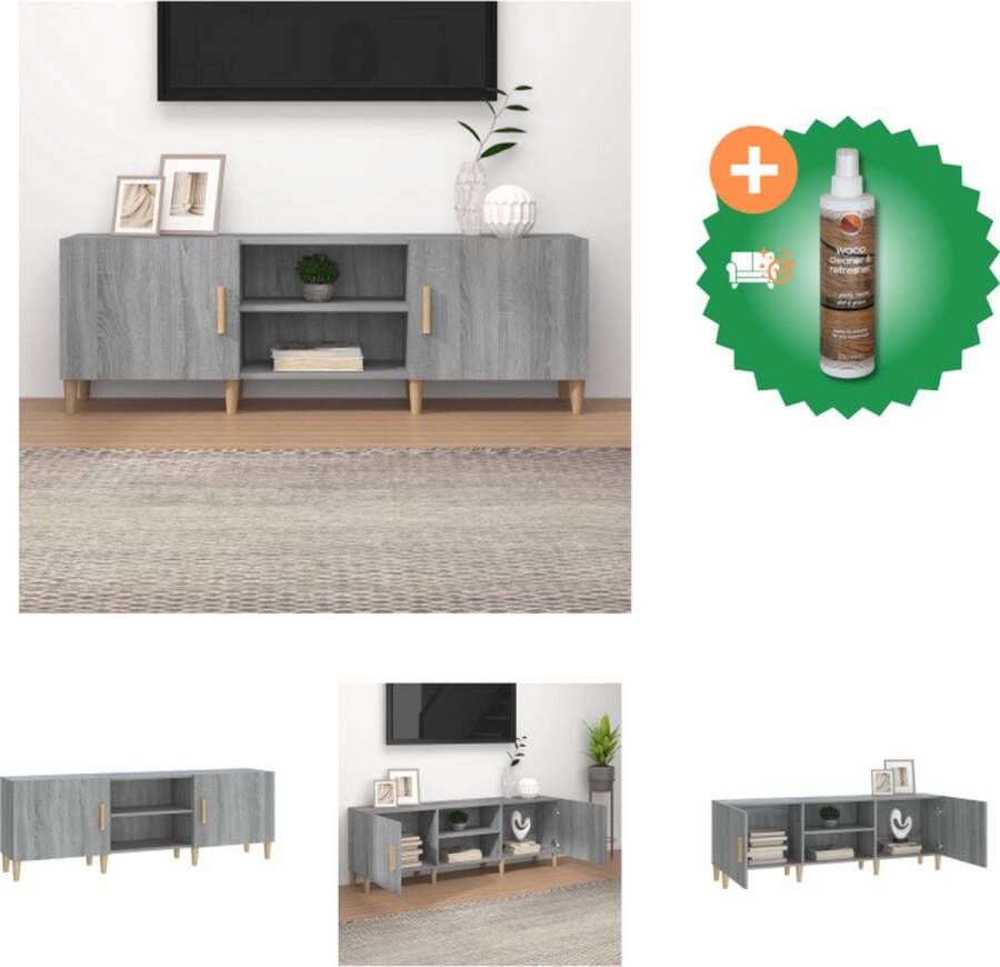 VidaXL Tv-meubel 150x30x50 cm bewerkt hout grijs sonoma eikenkleurig Kast Inclusief Houtreiniger en verfrisser
