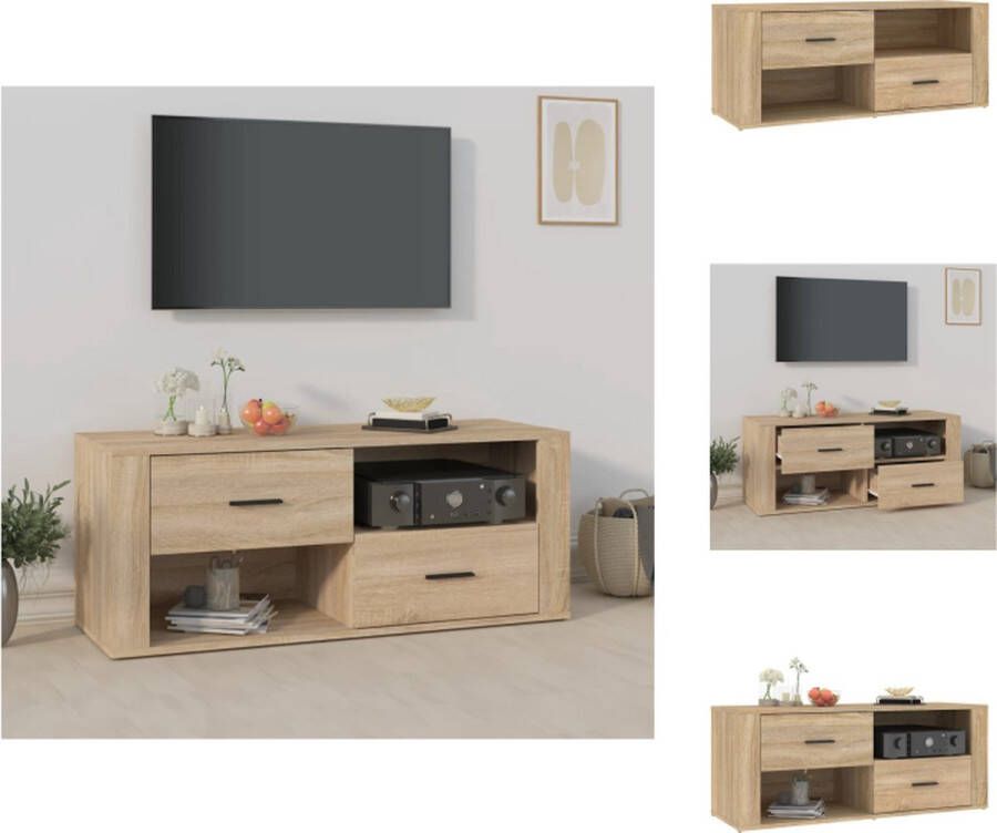 vidaXL TV-kast Klassiek Media-opbergsysteem Afmeting- 100 x 35 x 40 cm Kleur- Sonoma eiken Kast