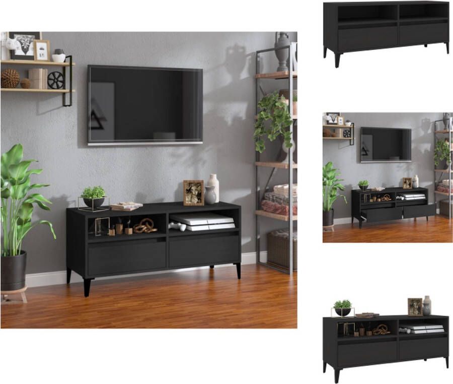 VidaXL Tv-kast Tv-kasten Tv Kast Tv Meubel Tv-meubel 100x34 5x44 5 cm bewerkt hout zwart