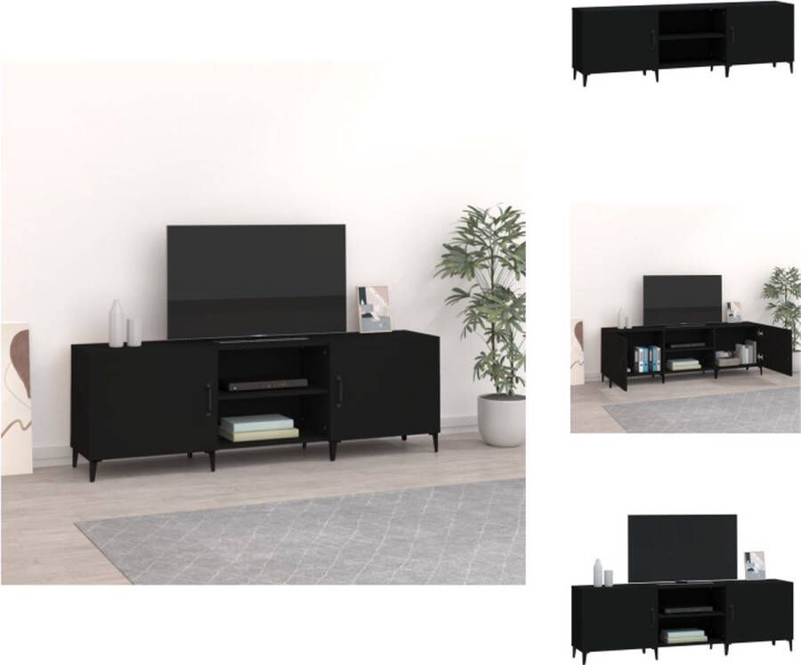 VidaXL Tv-kast Tv-kasten Tv-meubel Hifi-meubel Tv-meubel 150x30x50 cm bewerkt hout zwart