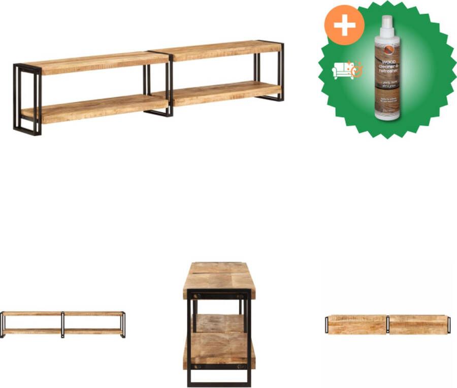 VidaXL TV-kast Mango 200 x 30 x 40 cm Opbergruimte Metaal frame Kast Inclusief Houtreiniger en verfrisser