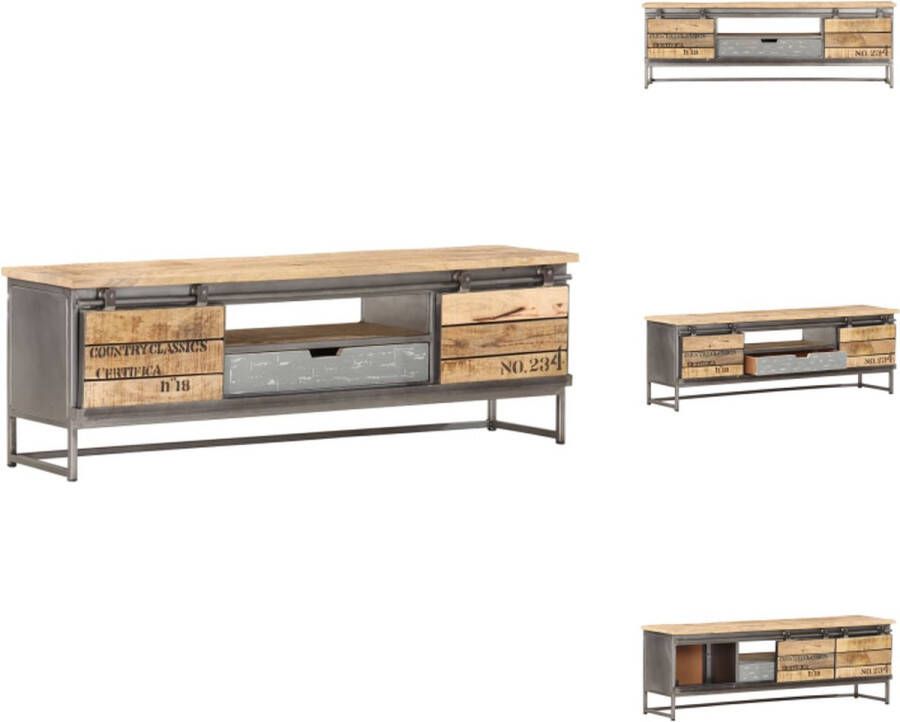 VidaXL Tv-kast Tv-kasten Tv-standaard Tv-standaarden Tv-meubel 120x30x40 cm massief mangohout - Foto 3