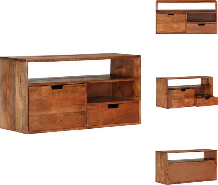 VidaXL Tv-meubel Tv-meubels Tv-meubelen Tv-meubilair Tv-meubel 80x30x42 cm massief acaciahout - Foto 2