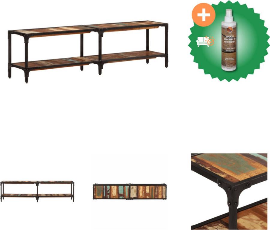 VidaXL TV-kast Massief gerecycled hout 150 x 30 x 41 cm Gepoedercoat ijzer Kast Inclusief Houtreiniger en verfrisser