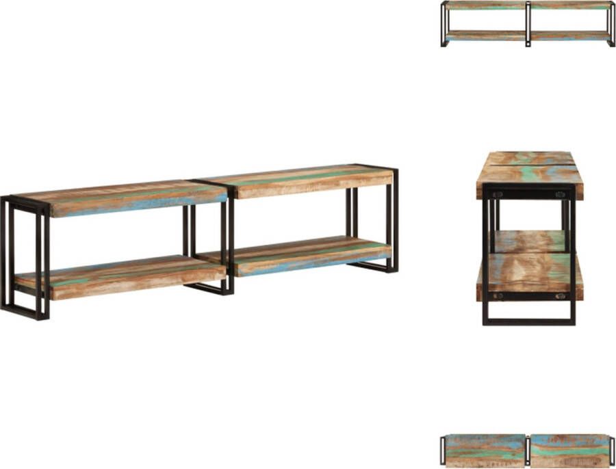 VidaXL Tv-kast Massief gerecycled hout Metalen frame 160 x 30 x 40 cm Kast