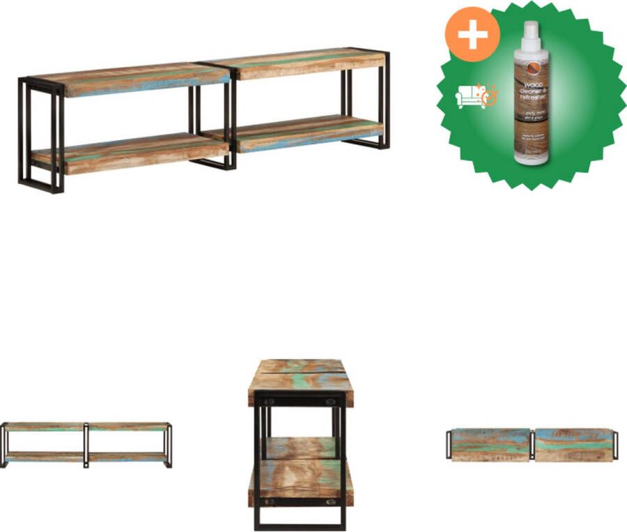 VidaXL Tv-kast Massief gerecycled hout Metalen frame 160 x 30 x 40 cm Kast Inclusief Houtreiniger en verfrisser