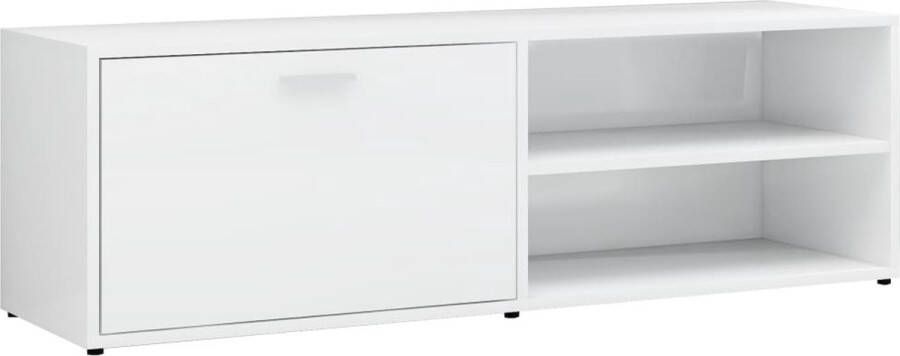 VidaXL Tv-meubel Tv-meubels Tv-meubelen Tv-meubilair Tv-meubel 120x34x37 cm bewerkt hout hoogglans wit - Foto 3