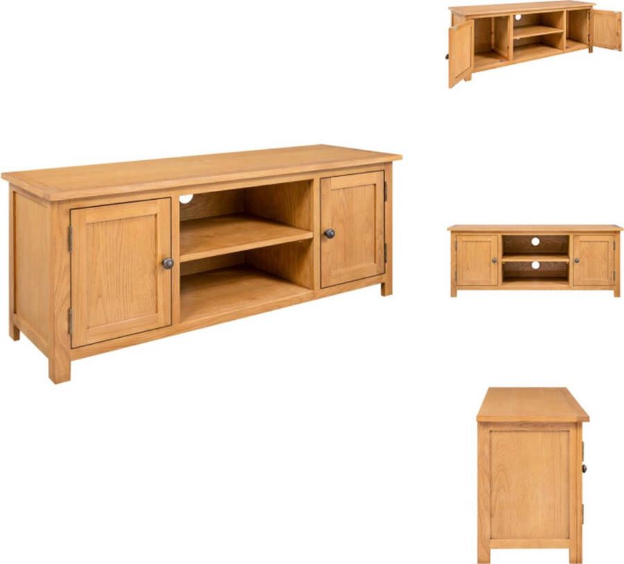 VidaXL Tv-meubel Tv-meubels Tv Meubel Tv Meubels Tv-meubel 110x35x44 cm massief eikenhout