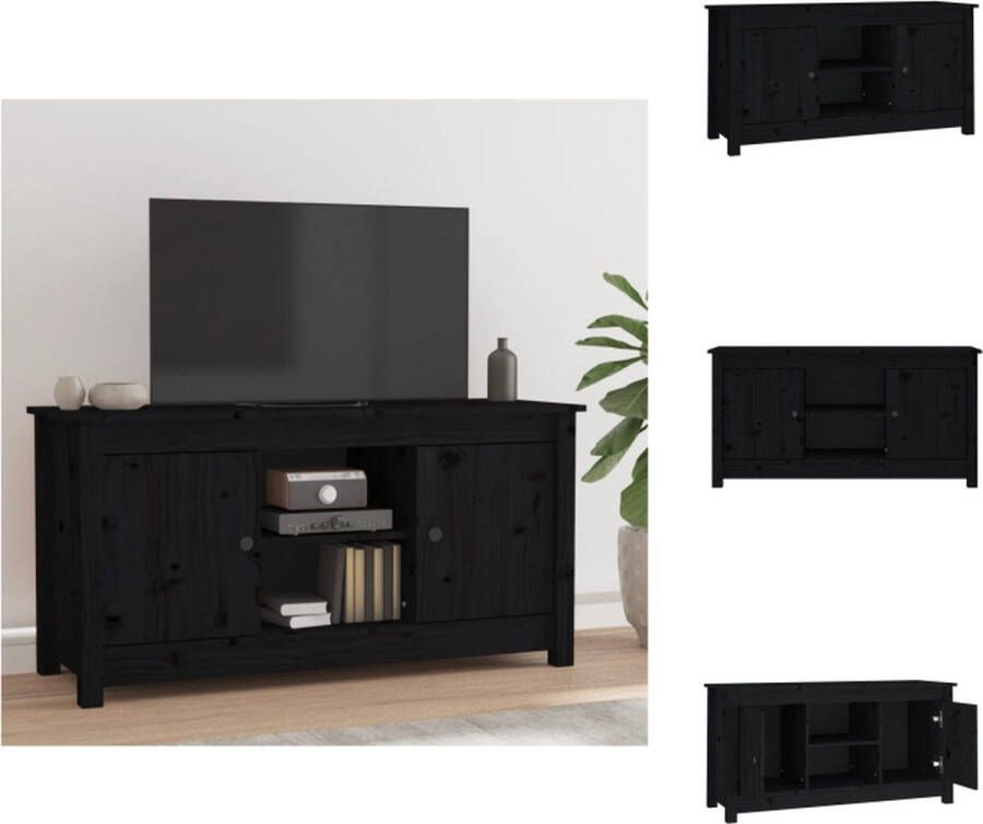 VidaXL Tv-kast Tv-kasten Tv-meubel Hifi-meubel Tv-meubel 103x36 5x52 cm massief grenenhout zwart