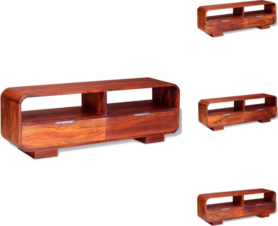 VidaXL Tv-meubel Tv-meubels Tv-meubelen Tv-meubilair Tv-meubel 116x30x40 cm massief sheeshamhout - Foto 2