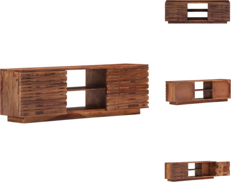 VidaXL Tv-meubel Tv-meubelen Tv-standaard Televisiemeubel Tv-meubel 120x30x40 cm massief sheeshamhout - Foto 3