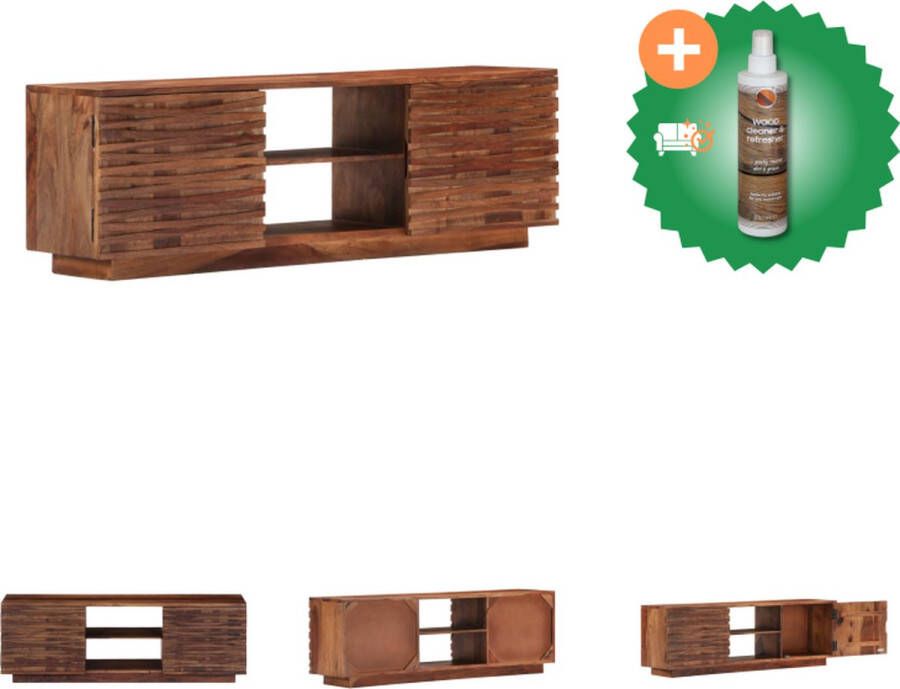 VidaXL Houten Dressoir 120 x 30 x 40 cm Massief Sheeshamhout Met Opbergruimte Kast Inclusief Houtreiniger en verfrisser - Foto 2