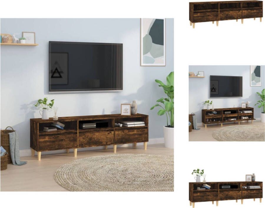 VidaXL Tv-meubel Tv-meubels Tv-standaard Televisiemeubel Tv-meubel 150x30x44 5 cm bewerkt hout gerookt eikenkleurig - Foto 2
