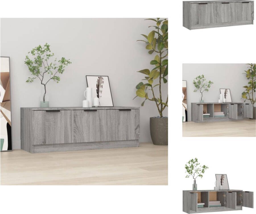 VidaXL Tv-kast Tv-kasten Tv-meubel Met LED-verlichting Tv-meubel 102x35x36-5 cm bewerkt hout grijs sonoma eikenkleurig