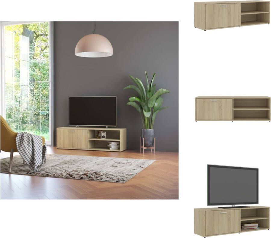 VidaXL Tv-meubel Tv-meubels Tv-meubelen Tv-meubilair Tv-meubel 120x34x37 cm bewerkt hout sonoma eikenkleurig - Foto 4