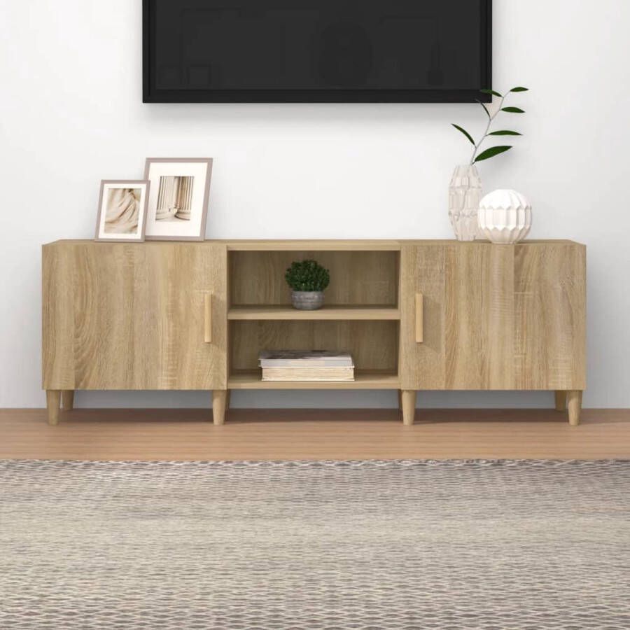 VidaXL Tv-kast Tv-kasten Tv-meubel Hifi-meubel Tv-meubel 150x30x50 cm bewerkt hout sonoma eikenkleurig - Foto 4