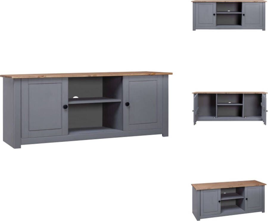 VidaXL Tv-meubel Tv-meubelen Tv-kast Televisiemeubel Tv-kast Panama Range 120x40x50 cm massief grenenhout grijs