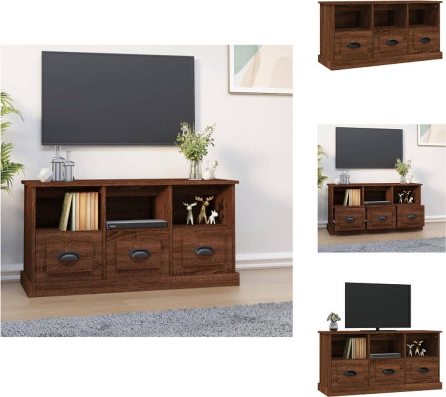 VidaXL Tv-kast Trendy Bruineiken 100 x 35 x 50 cm Duurzaam hout Kast