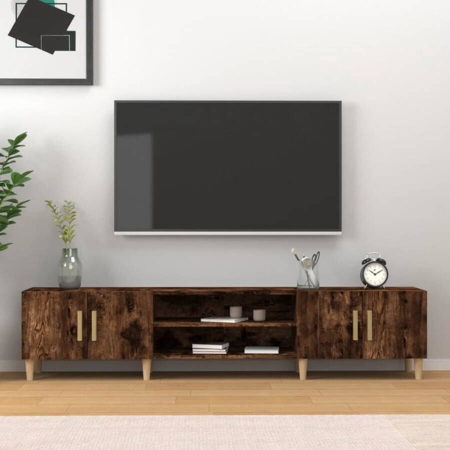 VidaXL Tv-kast Tv-kasten Tv-meubel Hifi-meubel Tv-meubel 180x31 5x40 cm bewerkt hout gerookt eikenkleurig - Foto 3