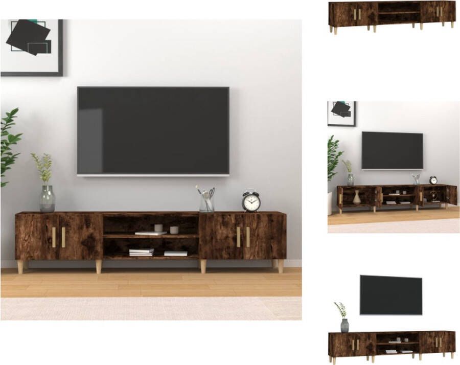 VidaXL Tv-kast Tv-kasten Tv-meubel Hifi-meubel Tv-meubel 180x31 5x40 cm bewerkt hout gerookt eikenkleurig - Foto 2