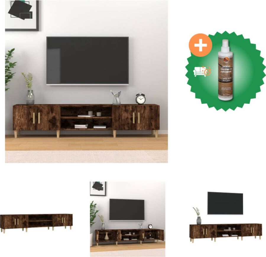 VidaXL Tv-meubel 180x31-5x40 cm bewerkt hout gerookt eikenkleurig Kast Inclusief Houtreiniger en verfrisser