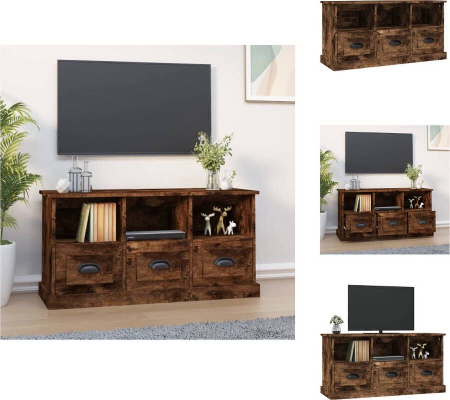 VidaXL Tv-kast Tv-kasten Tv-meubel Hifi-meubel Tv-meubel 100x35x50 cm bewerkt hout gerookt eikenkleurig