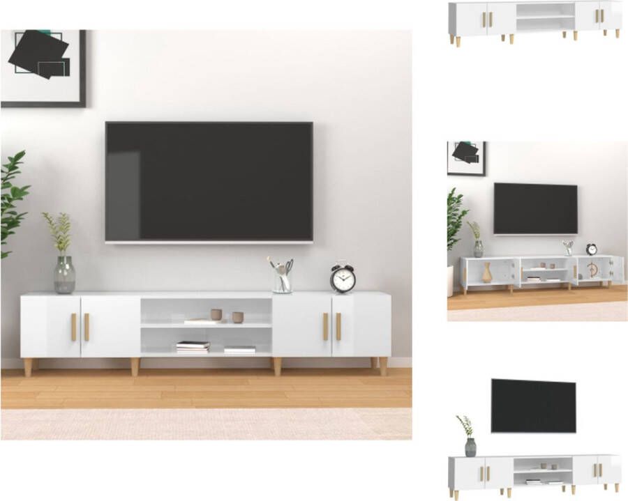 VidaXL TV-kast Trendy TV-meubel 180 x 31.5 x 40 cm hoogglans wit Kast - Foto 1